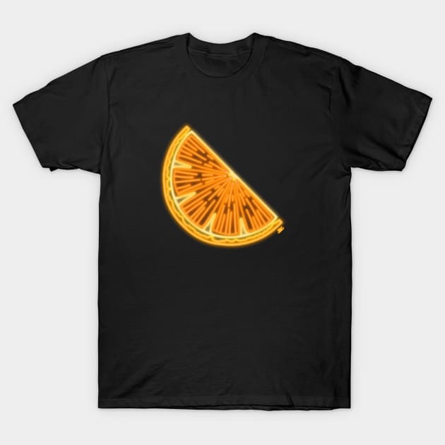 Neon Orange Slice T-Shirt by SpectreSparkC